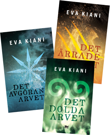 Eva Kiani böcker Det dolda arvet,  Det ärrade arvet och Det avgörande arvet